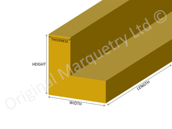 Inlay L-Shape Brass Strip - Shape Guide