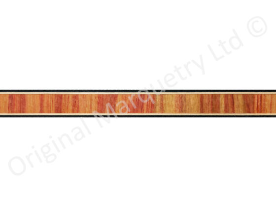 Tulipwood Inlay Bandings Black Outside 13mm x 1mm x 100cm