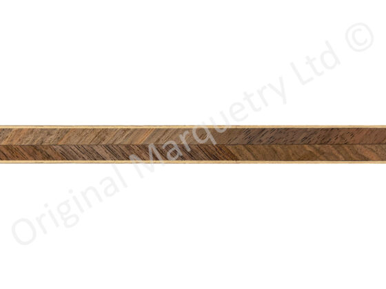 Walnut Feather Inlay Bandings with White Line 10mm x 1mm x 100cm