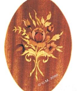 Marquetry Floral Panel - M40 - 230 x 160mm