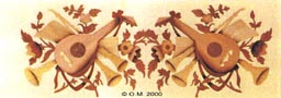 Marquetry Mandolin Panel - M64 - 320 x 120mm