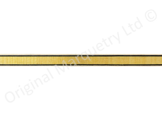 Satinwood Inlay Bandings with Black & White Line 6.0mm x 0.6mm x 100cm