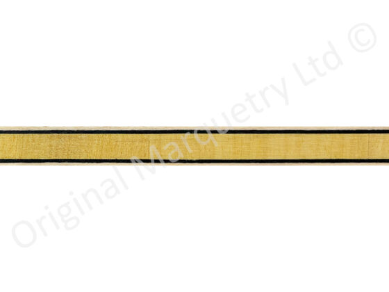 Satinwood Inlay Bandings with Black & White Line 10mm x 0.6mm x 100cm