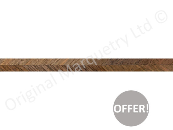 Walnut Feather Inlay Bandings 6mm x 1mm x 100cm - Off Cut Offer