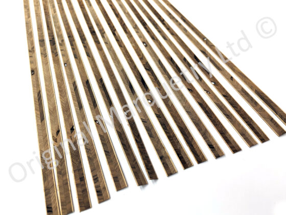 Walnut Feather Inlay Bandings with White Line 13mm x 1mm x 100cm - Off Cut Offer - Image 2