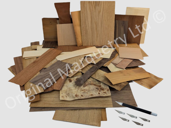Beginners Wood Veneer Pack & Craft Knife - Off Cuts - 500g